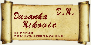 Dušanka Miković vizit kartica